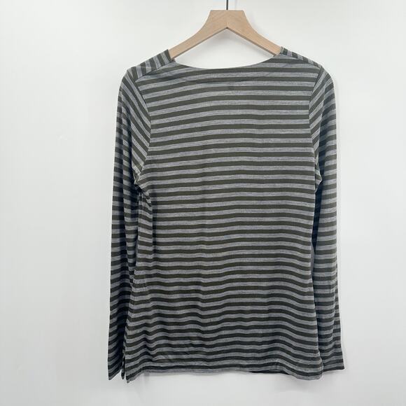 Ibex Diana Cowl Neck Long Sleeve Top 100% Merino Wool in Green Gray Size M (FLAW - Picture 3 of 10